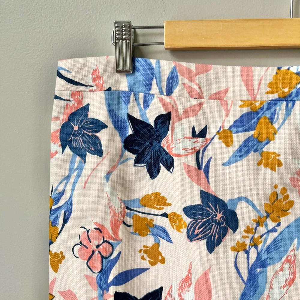 J. Crew Factory Skirt Women's 14 New NWT Pink Floral Office Feminine Preppy